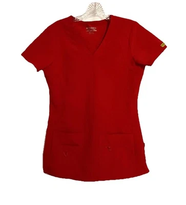 Blusa Médica Talla Pequeña para Mujer, Rojo Cuello en V de Activate Med Culture Foto 1 de 4