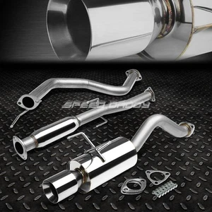 FOR 92-95 CIVIC EH EG 3DR BOLT-ON STAINLESS CATBACK EXHAUST MUFFLER 4"ROLLED TIP - Picture 1 of 7