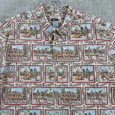 Vtg Reyn Spooner Sz 3XL Art Eddy Y2K Hula Dancer Polynesian Native Kloth Popover - Image 1 of 4