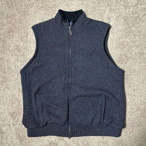 Pendleton Shetland Wool Sweater Vest Men’s Large Full Double Zip Fleece Lined - Picture 1 of 6