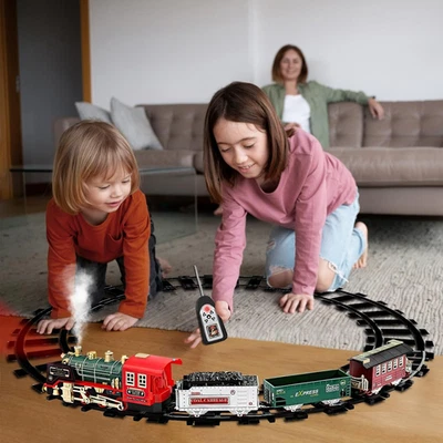 Remote Control Steam Train Set for Kids with Tracks, Sound & Light 3+ years - Image 1 of 4