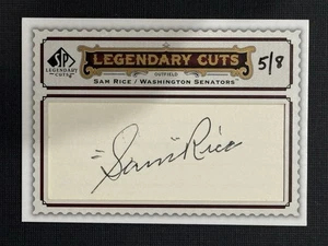 2009 SP Legendary Cuts Sam Rice 5/8 Auto #LC-72 Cut Signatures Senators HOF - Picture 1 of 2