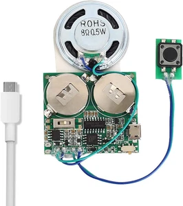 Recordable Sound Module, 8M USB Programmable Sound Chip with Speaker, Push Butt - Picture 1 of 12