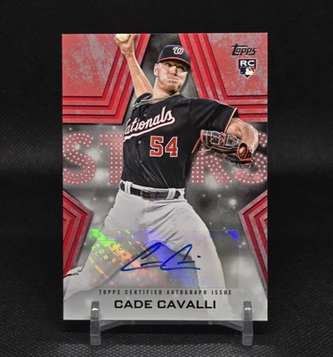 2023 Topps Series 1 - Red Baseball Stars Autographs Cade Cavalli #BSA-CCA /25 - Image 1 of 2
