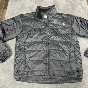 The North Face Jacket Mens Medium Gray Quilted Insulated Full Zip Puffer Warm - Picture 1 of 7