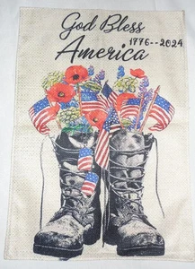 New Combat Work Boots God Bless America Garden Flag Banner Double Side 18" 12" - Picture 1 of 3