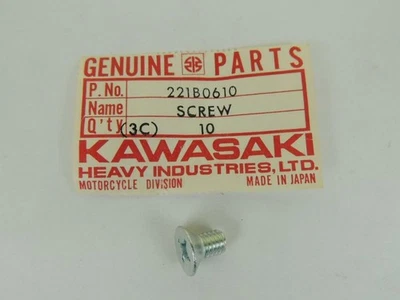 Tornillo de cabeza cónica Kawasaki NOS 221B0610 A1 A7 G3 AR KDX KLX KX 6X10 1966/07 OM11 Foto 1 de 4