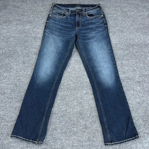 Jeans Argento Uomo 30x30 Grayson Gamba Dritta Lavaggio Scuro Elasticizzato Denim - Foto 1 di 12
