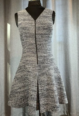 Theory negro (¿o azul marino?) Vestido-Jumper de Tweed Blanco con Cremallera Frontal - 6 Foto 1 de 4