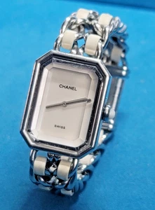 Reloj Chanel Premiere vintage de cuarzo con cadena de acero y cuero para dama 1987 - pequeño - SB4 - Imagen 1 de 14