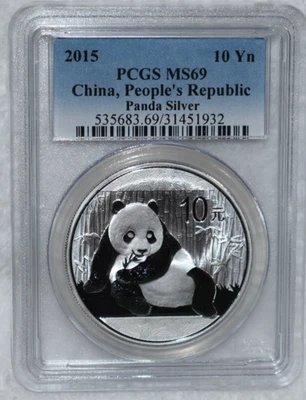 2015  China  Silver Panda PCGS MS 69   10 Yn - Image 1 of 4