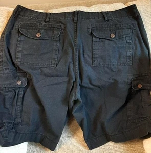 Arizona Men Black Cotton Classic Fit Cargo Shorts Size 38 - Picture 1 of 7