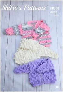 Patrón de tejido para niños Bobble Cárdigan 1-2 años, 2-3 años, 3-4 años, Aran, KP308 - Imagen 1 de 9