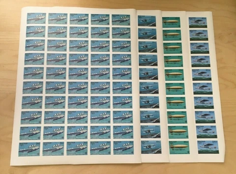SPECIAL LOT Bhutan 1983 386-9 - Manned Flight - 50 Sets of 4v - IMPERF Sheets Cover