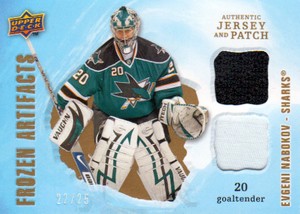 08-09 Artifacts JERSEY and PATCH xx/25 Made! Evgeni NABOKOV - Sharks