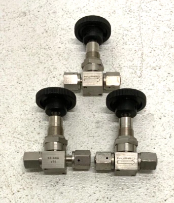 Lot of 3 Nupro Company SS-4BG-V51 Pneumatic Manual Sealed Stainless Valve 21A - Image 1 of 4