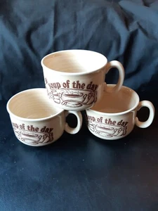 Vintage Churchill Retro Soup of the Day Mug Bowls X3 - Picture 1 of 7