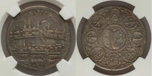 Rare Silver Coin Ca. 1650 Switzerland Half Thaler Basel City View KM-123 NGC VF - Picture 1 of 4