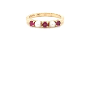 Tiffany & Co. Ruby & Pearl 18K Y/G Ring Size 5.5 - Picture 1 of 4