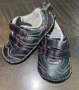Koala Kids Baby Boys Crib Shoes, First Walking Shoes, Toddler Size 4 Black - Picture 1 of 7