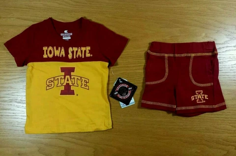 IOWA STATE CYCLONES (2 Piece Set) 100% Cotton T-Shirt & Shorts Infant 3-6 Months Cover