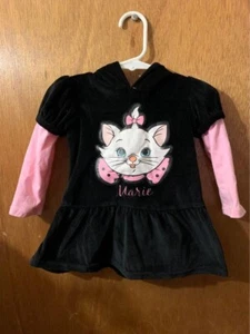 Felpa Disney Aristogats Marie in morbido velluto retrò Y2K taglia 18 mesi bambina nera - Foto 1 di 5