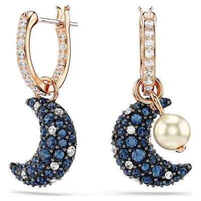 Swarovski Sublima Drop Earrings Asymmetrical Design, Moon, Rose Gold-Tone Plated - Image 1 of 4