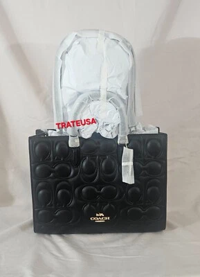 NWT Coach Maggie Large Tote Bag In Signature Leather CY672 Black Packed $598 - Image 1 of 4