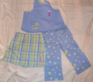 Gymboree RAINBOW SHERBET Green Blue Capris Pants Top & Skirt Set NWT 7 yrs - Picture 1 of 8