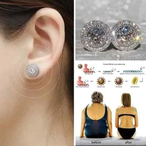 Pendientes adelgazantes de circonita cúbica con delicados puntos de acupuntura para mujer - Imagen 1 de 32