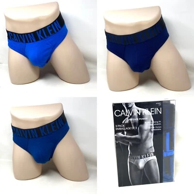 Calvin Klein Men Underwear 3 Pack Intense Power Cotton Hip Brief Blue NB2595903 - Image 1 of 4