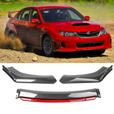 For Subaru Crosstrek Carbon Fiber Red Front Bumper Lip Spoiler Splitter Boby Kit Foto 1 de 4