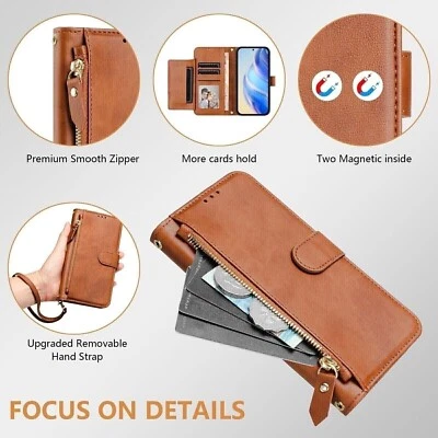 For Boost Summit 5G 2024, Multi-function 7 Card Slots Leather Wallet Case Cover - Image 1 of 4