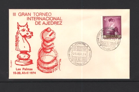 Spain 1974 Chess   Las Palmas Tournament Cover Cover