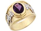 10k Or 14k Two Toned Gold Simulated Alexandrite Handsome Pegasus Mens Ring