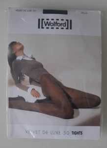 NEU & OVP: Wolford VELVET DE LUXE 50 TIGHTS!! Gr. S! Farbe: ganz dunkles GRAU! - Picture 1 of 3