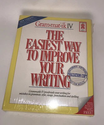 1989 New GRAMMATIK VI : The Easiest Way to Improve Your Writing Floppy Disk Kit  - Image 1 of 4