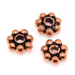 200 Pcs 4mm Bali Flower Daisy Spacer Bead Antique Copper Jewelry Making Beads - Picture 1 of 6