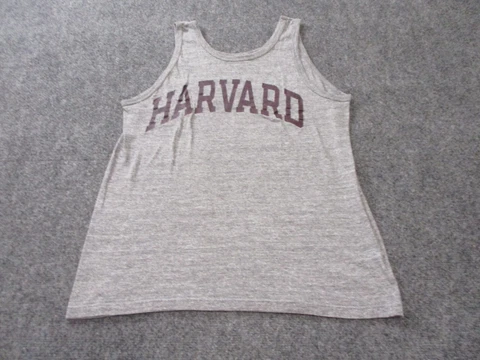Vintage Harvard Crimson Tide Shirt Women's Large Gray Tank Top Jerzees USA Made Cover