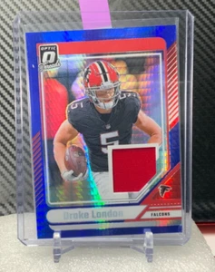2024 Panini Donruss Optic - Threads Patch #DTB-DLN Drake London Blue Hyper - Picture 1 of 2