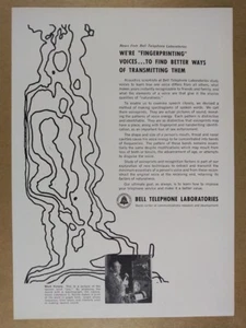 Bell Telephone Labs 1963 espectrogramas de palabras habladas anuncio impreso de colección - Imagen 1 de 1