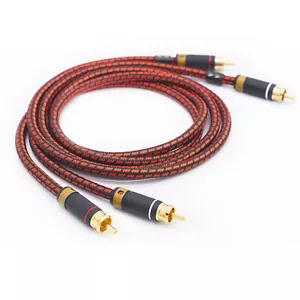 Primeda Audiophile 2 RCA to 2 RCA Audio Cable Stereo Hi Fi Braided High end - Picture 1 of 16