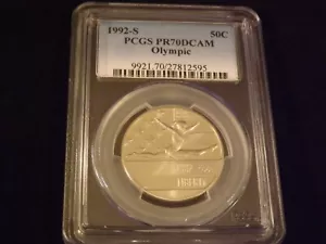 1992-S 50 C Olympic PCGS PR 70 DCAM - Picture 1 of 2