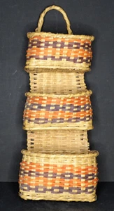 AUTHENTIC Native American MISSISSIPPI CHOCTAW INDIAN River Cane 24" WALL BASKET - Picture 1 of 11