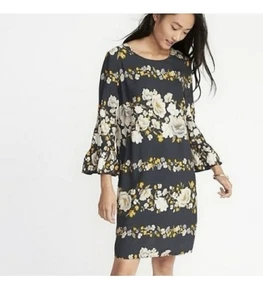 Abito donna Old Navy stampa floreale manica 3/4 taglie forti XL tubino nuovo con etichetta - Foto 1 di 13
