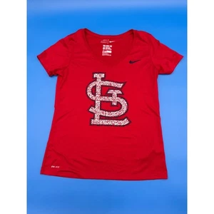 Nike Red Dri-Fit Athletic Tee - St. Louis Cardinals V-Neck - Medium - Picture 1 of 4