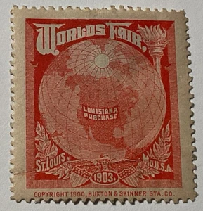 PÓSTER SELLO BUXTON SKINNER ST. LOUIS 1903 FERIA MUNDIAL DE LUISIANA COMPRA - Imagen 1 de 2