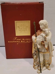 Lenox First Blessing Nativity Shepherd Boy With Lamb Christmas Figurine Mint! - Picture 1 of 14