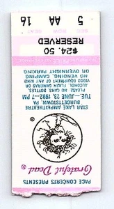 Grateful Dead Mail Order Ticket Stub June 23 1992 Pittsburgh Pennsylvania - Picture 1 of 2