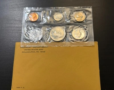 1964 - 5 Coin Proof Set Silver Coins Opened Envelope #C - Image 1 of 4